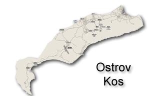 Kos - mapa ostrova Kos